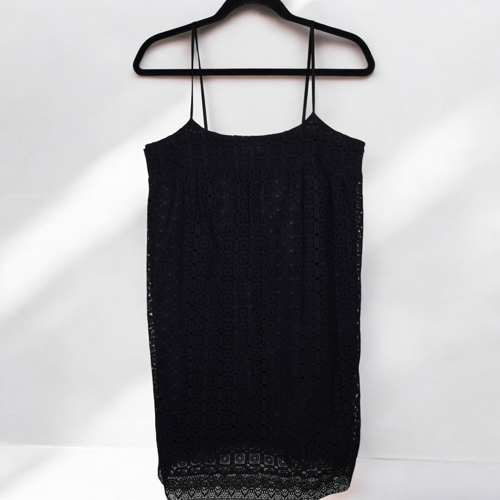 Shoshanna Dress Women Small Black Lace Overlay‎ Crochet Spaghetti Straps Party